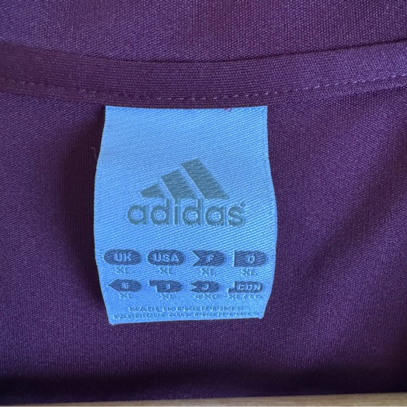 Adidas Men’s Maroon Short Sleeve Performance Shirt with Jersey Material Size XL - Picture 4 of 10